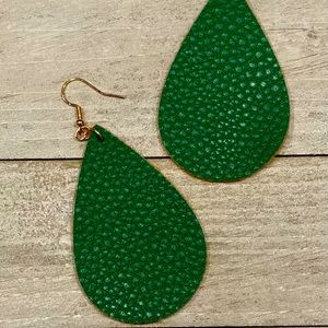 Faux Printed Leather Earrings